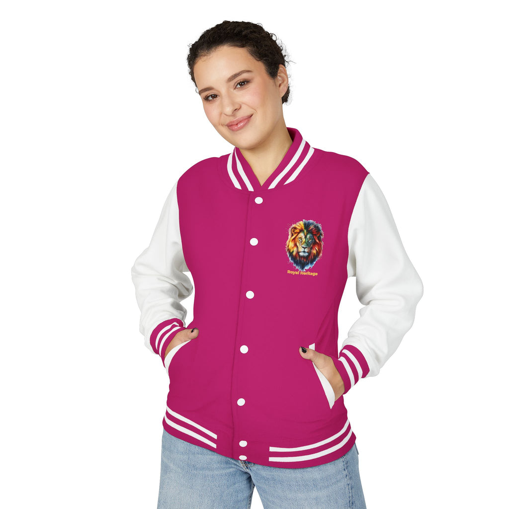 Lion Graphic Letterman Jacket — "Royal Heritage" Varsity Jacket