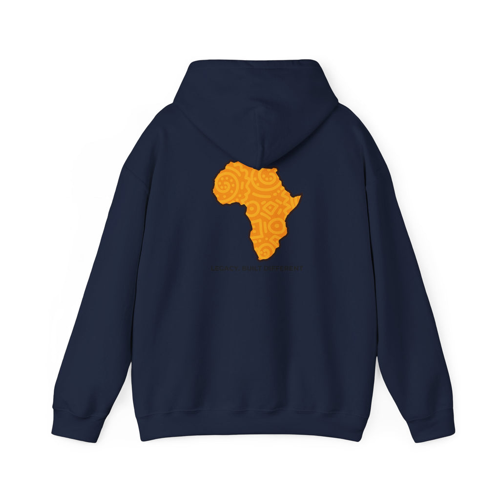 Africa Map Hoodie — "Legacy. Built Different." Printed Pullover