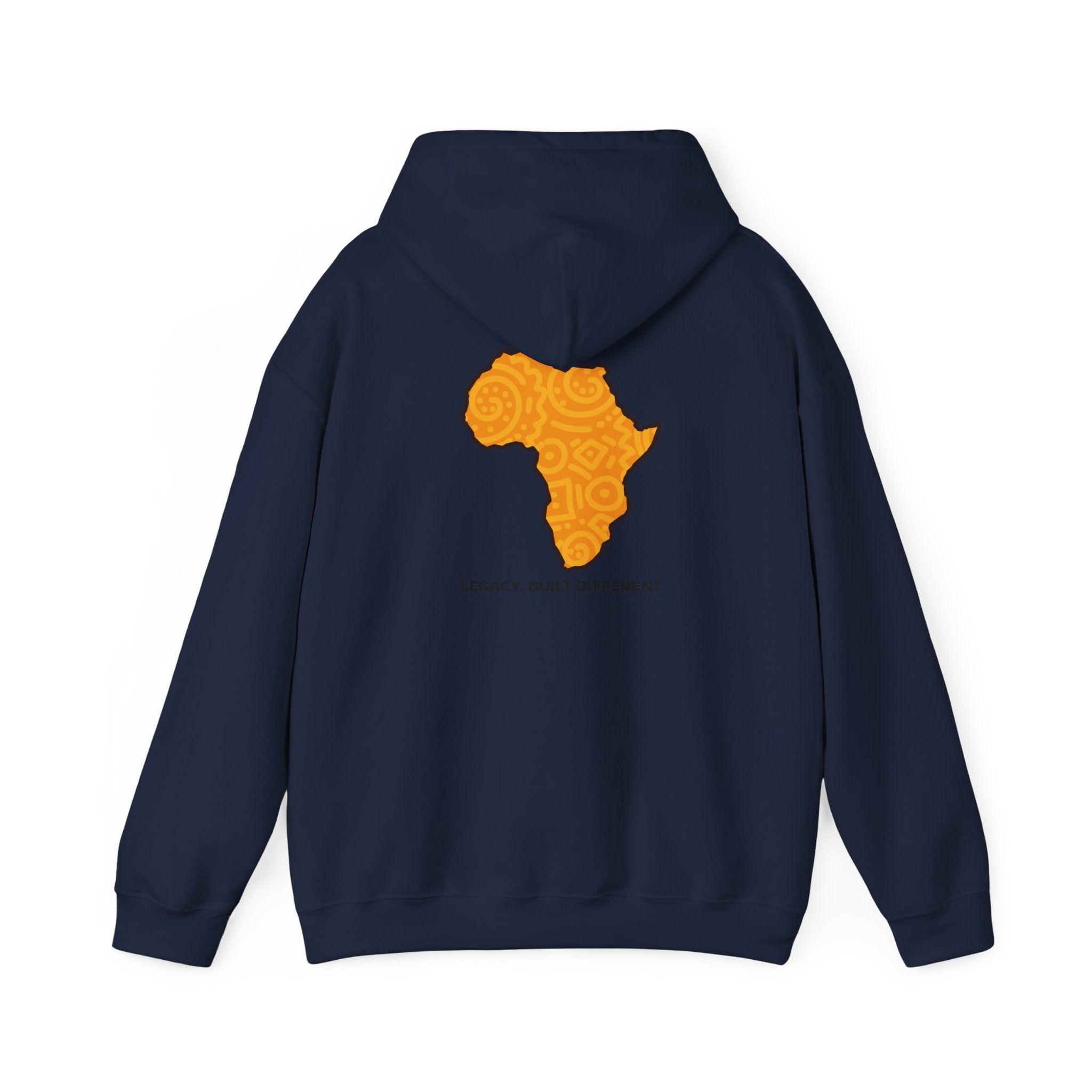 Africa Map Hoodie — "Legacy. Built Different." Printed Pullover