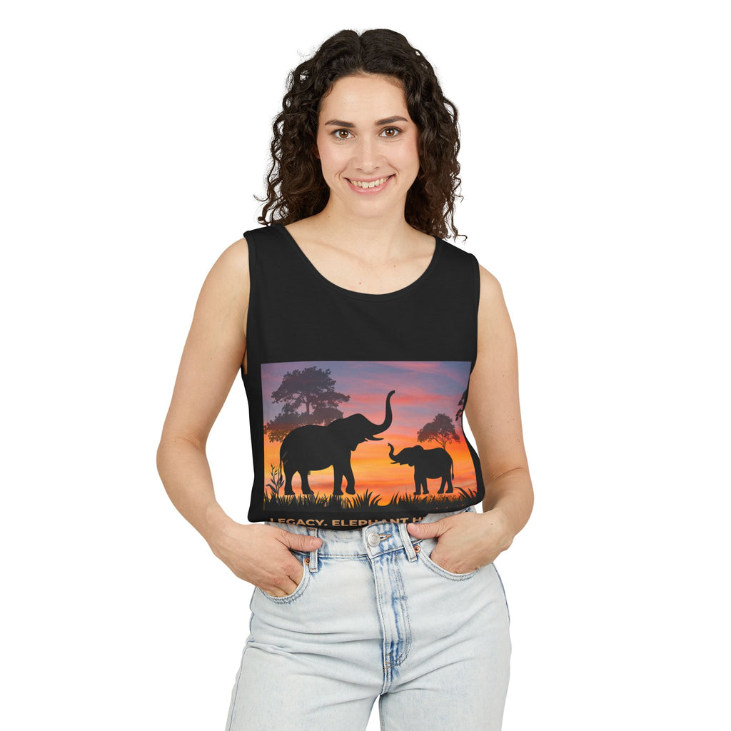 Elephant Sunset Tank Top — Mama & Baby Silhouette Beachwear