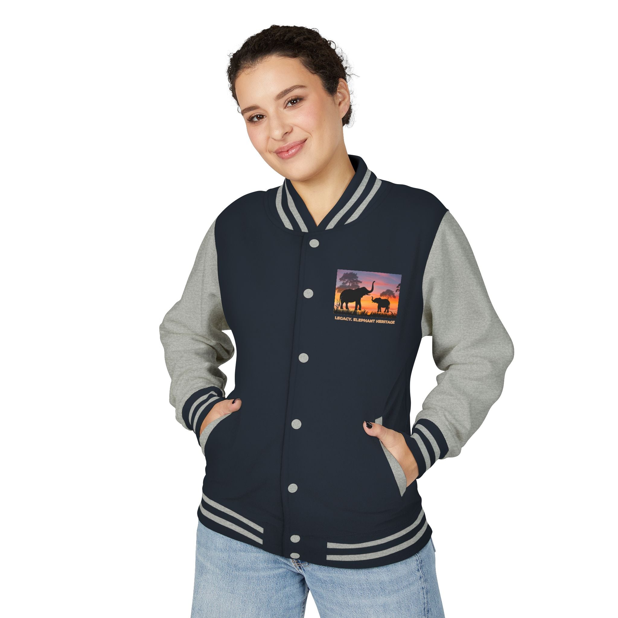 Letterman Jacket — Legacy Elephant Heritage Sunset Design