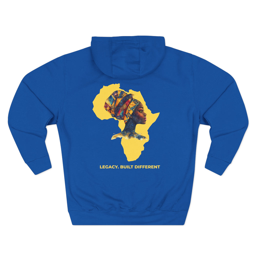 Hoodie — African Profile Art on Yellow Africa Silhouette (Legacy, Beauty, Empowerment)