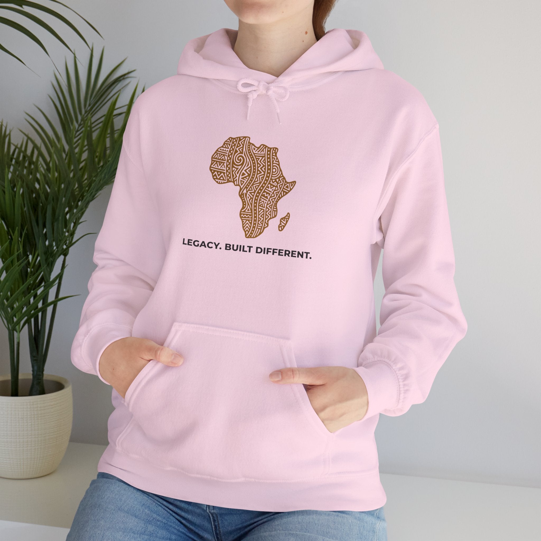 Africa Map Hoodie — 'Legacy. Built Different.' Cultural Pattern Pullover