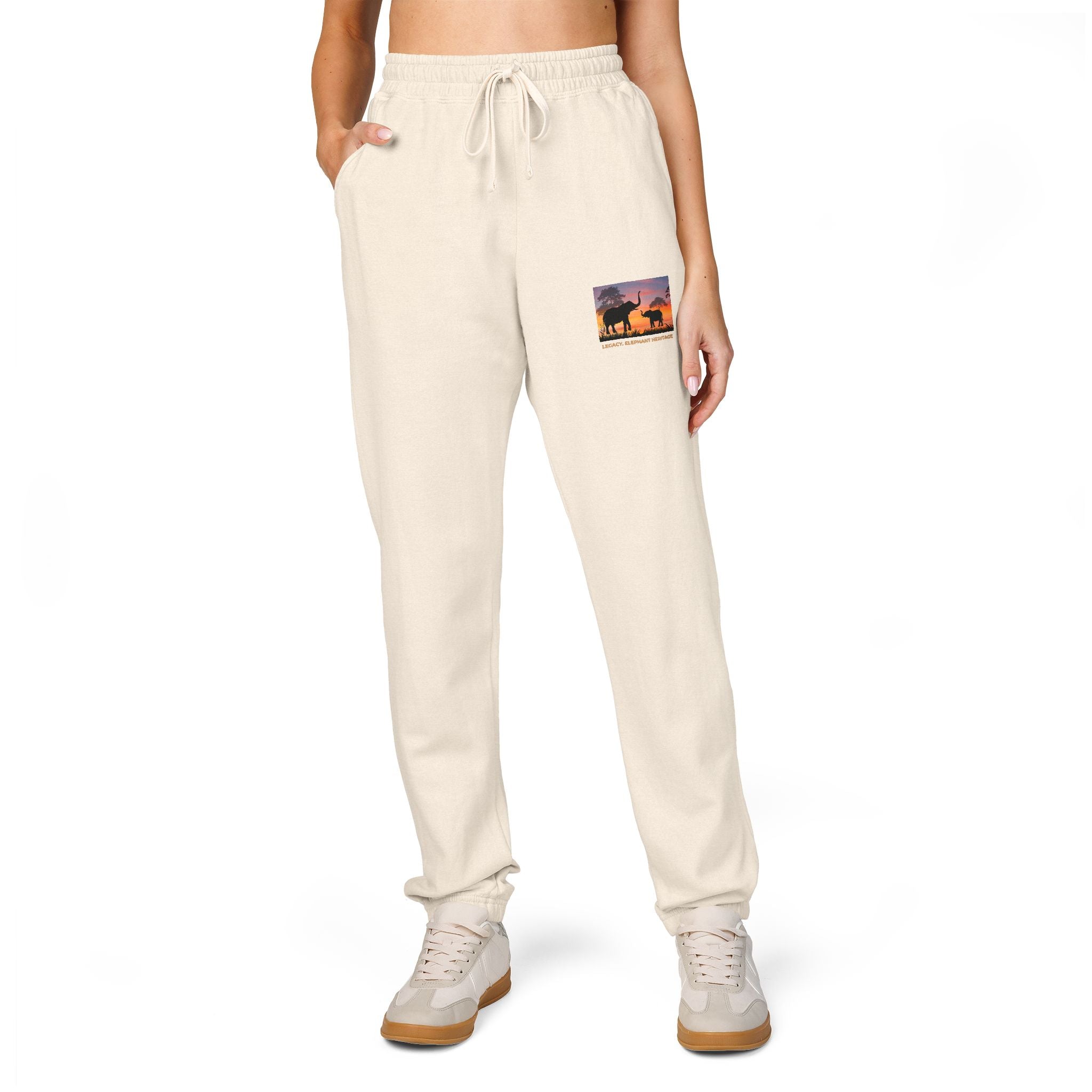 Sunset Camper Sweatpants — Cozy Graphic Fleece Joggers