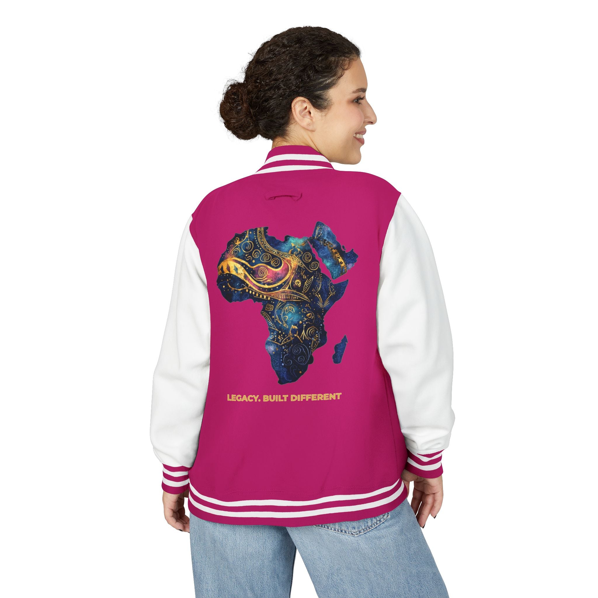 Africa Map Letterman Jacket — Colorful African Continent Graphic Bomber