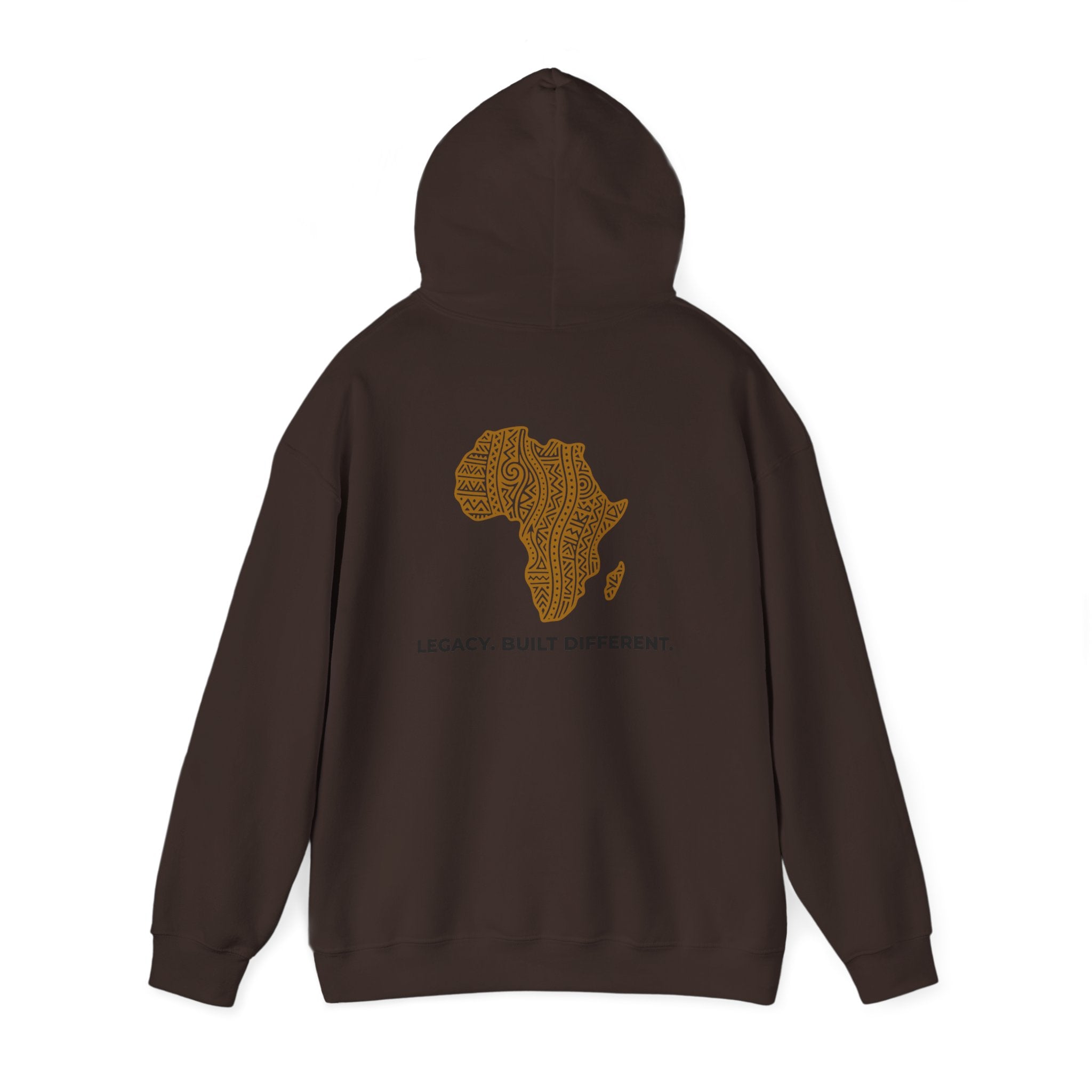 Africa Map Hoodie — 'Legacy. Built Different.' Cultural Pattern Pullover