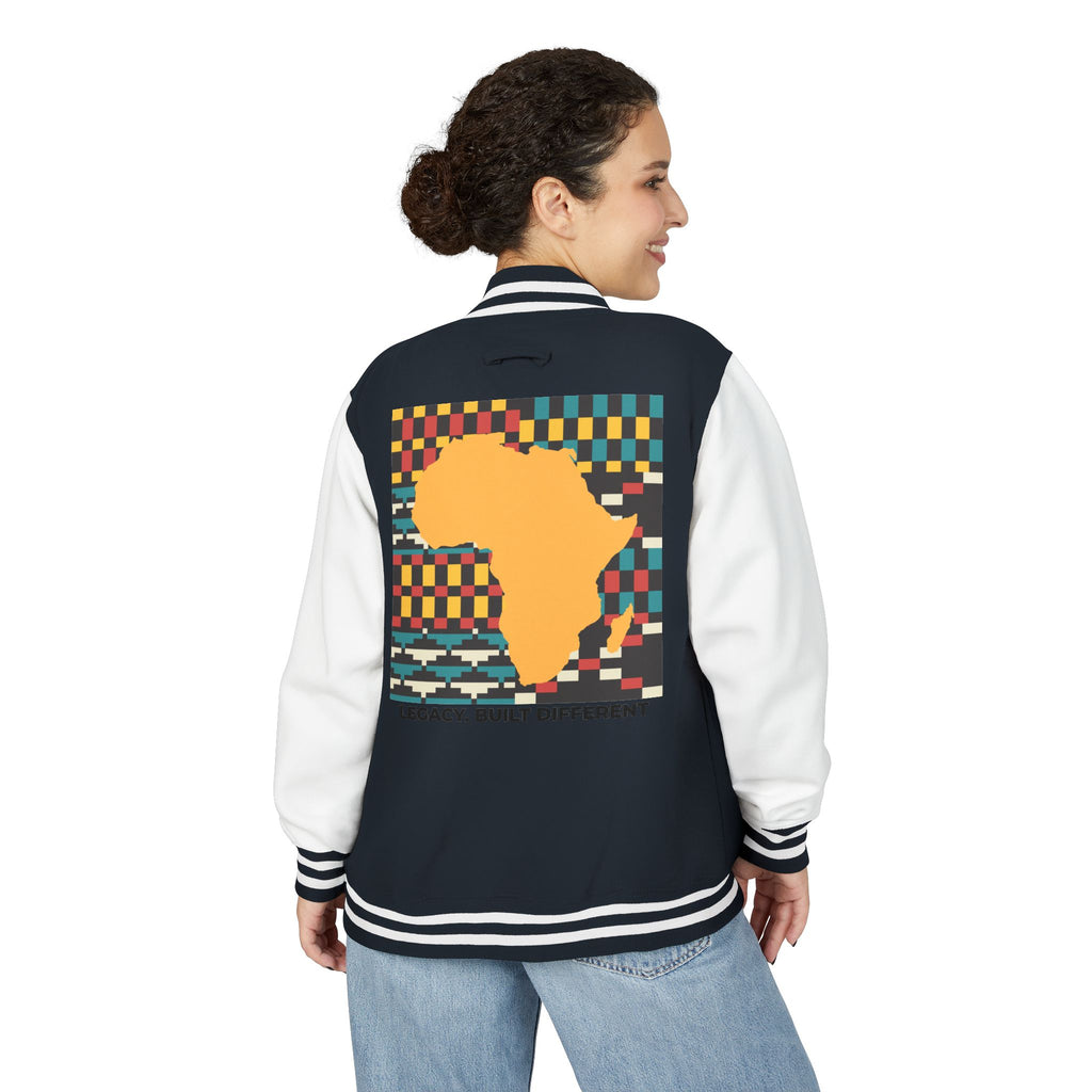 Letterman Jacket - Africa Map Kente Pattern "Legacy Built Different"