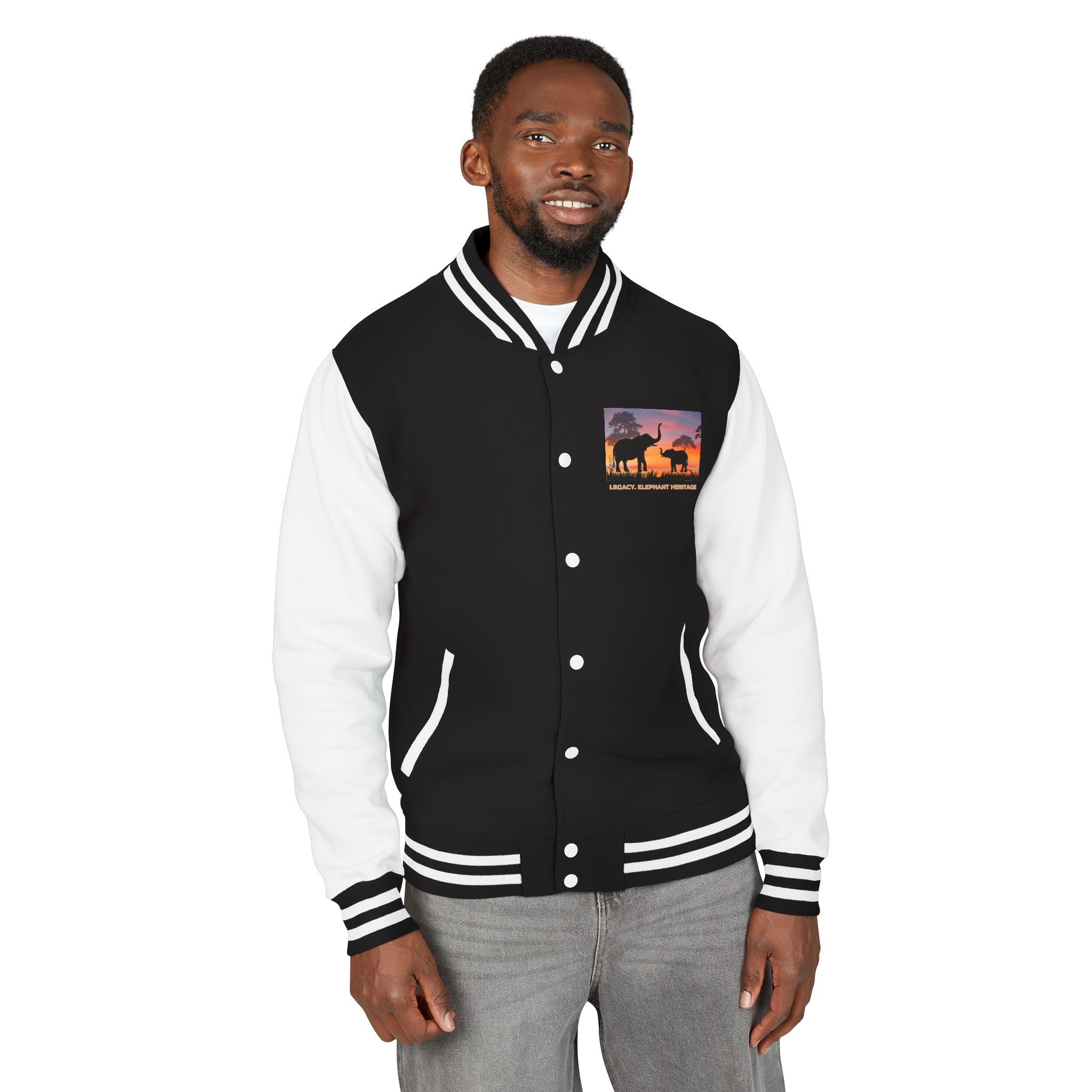 Letterman Jacket — Legacy Elephant Heritage Sunset Design