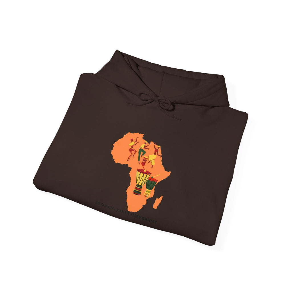 Africa Map Hoodie - 'Legacy. Built Different.' Afrocentric Graphic Pullover