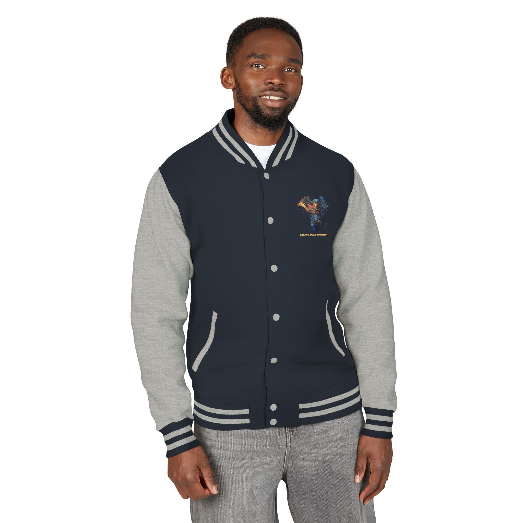 Africa Map Letterman Jacket — Colorful African Continent Graphic Bomber