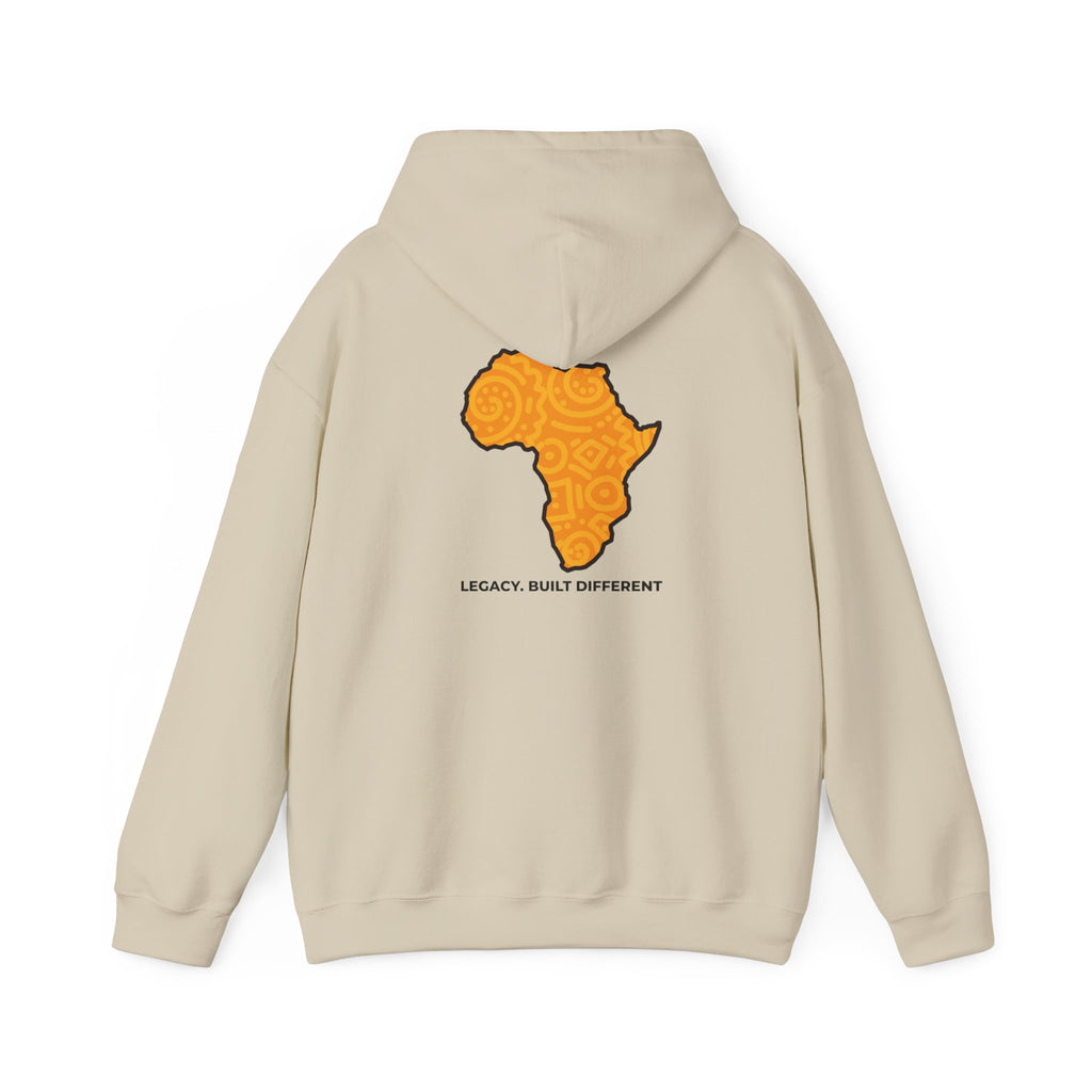 Africa Map Hoodie — "Legacy. Built Different." Printed Pullover