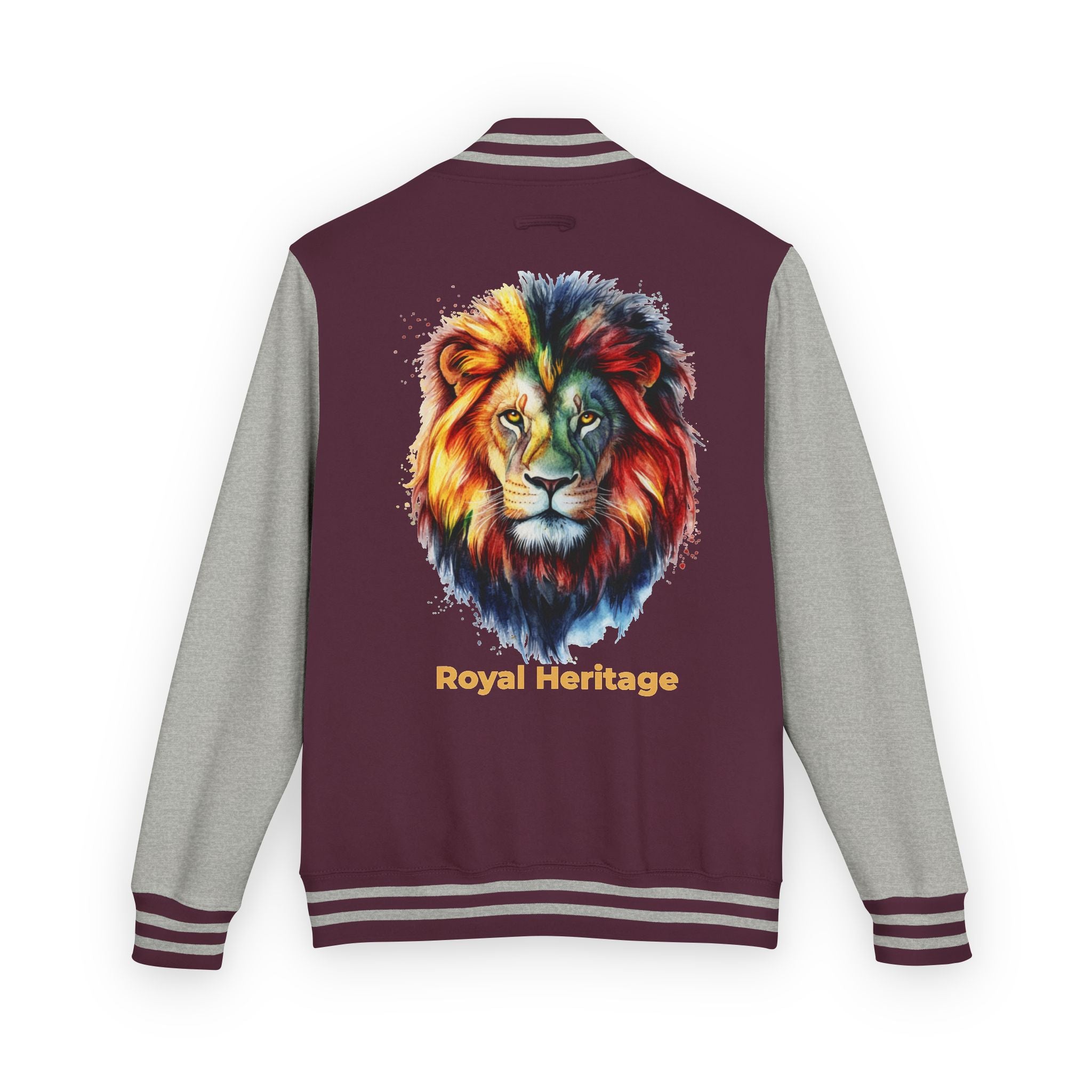 Lion Graphic Letterman Jacket — "Royal Heritage" Varsity Jacket