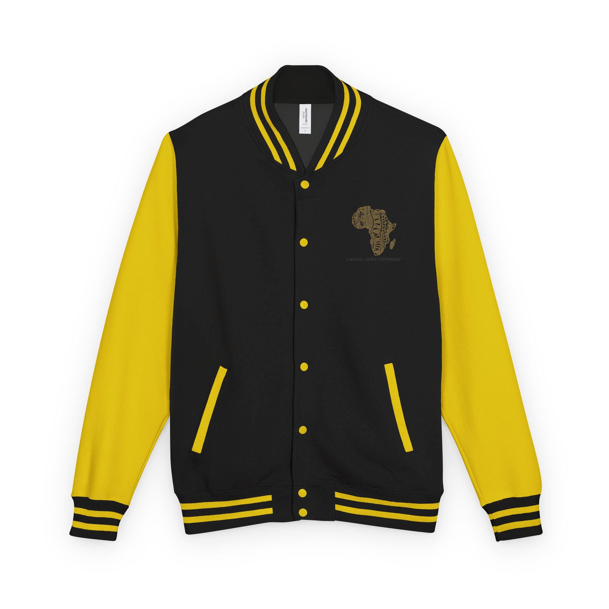 Letterman Jacket — African Pattern Map "Legacy. Built Different"