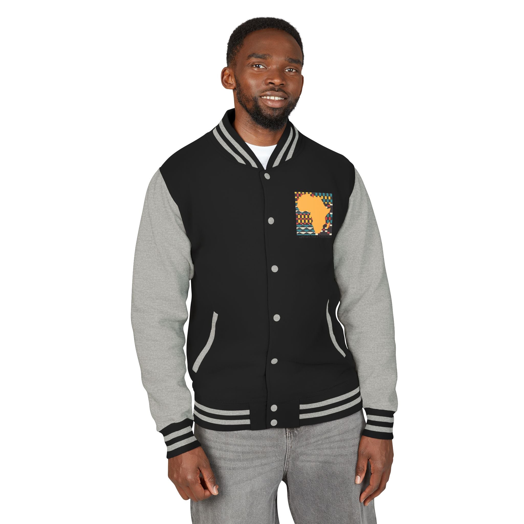 Letterman Jacket - Africa Map Kente Pattern "Legacy Built Different"