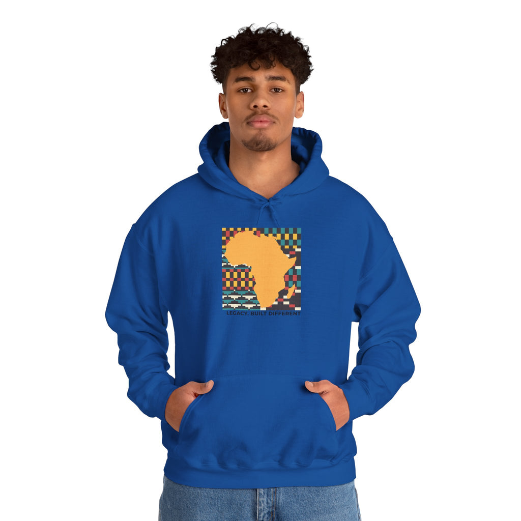 Africa Silhouette Kente Hoodie — "Legacy, Built Different"