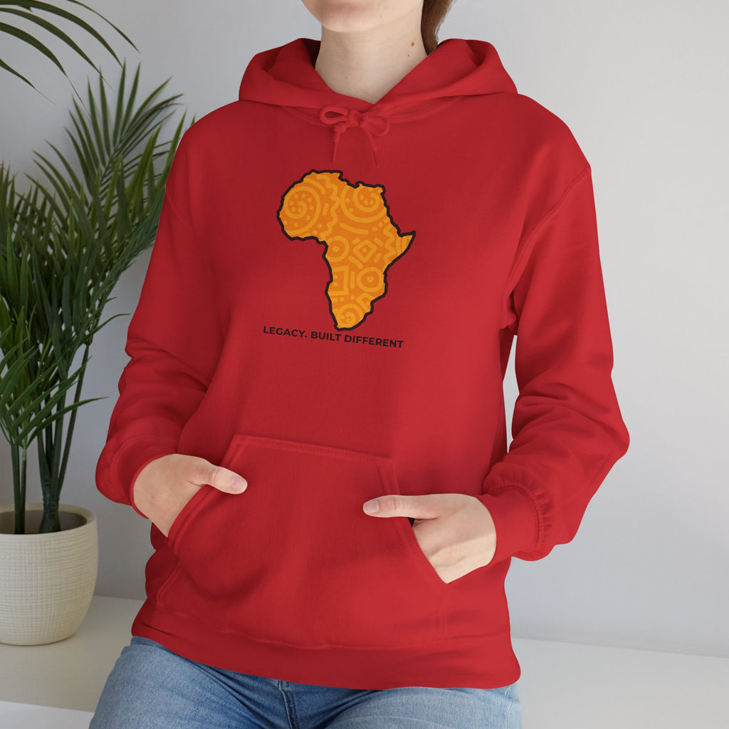 Africa Map Hoodie — "Legacy. Built Different." Printed Pullover