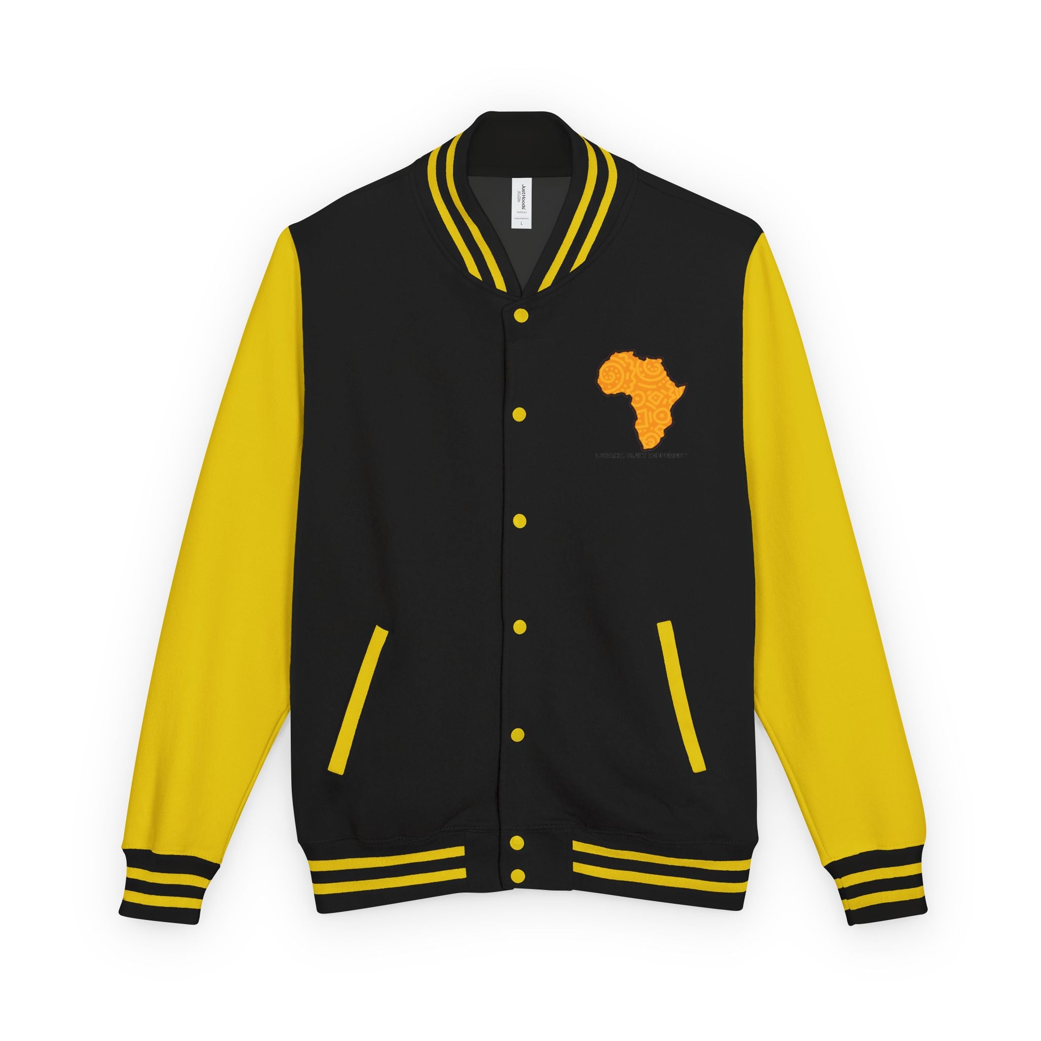 Africa Pattern Letterman Jacket — "Legacy. Built Different" Varsity Coat