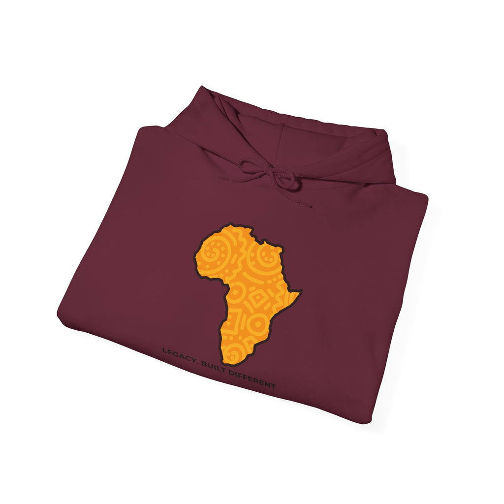 Africa Map Hoodie — "Legacy. Built Different." Printed Pullover