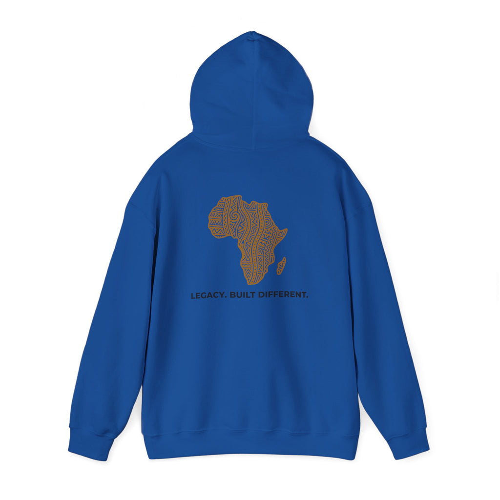 Africa Map Hoodie — 'Legacy. Built Different.' Cultural Pattern Pullover