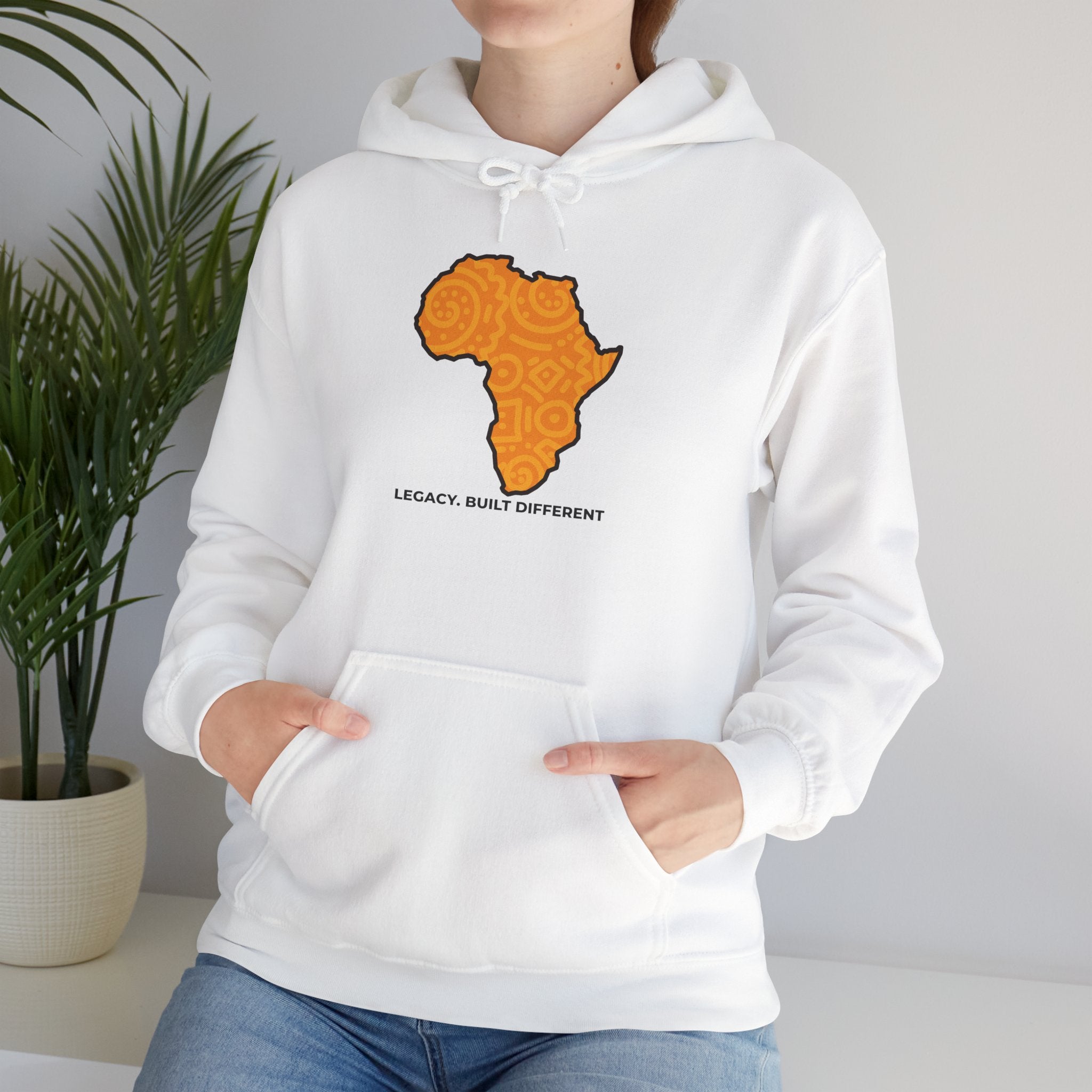Africa Map Hoodie — "Legacy. Built Different." Printed Pullover