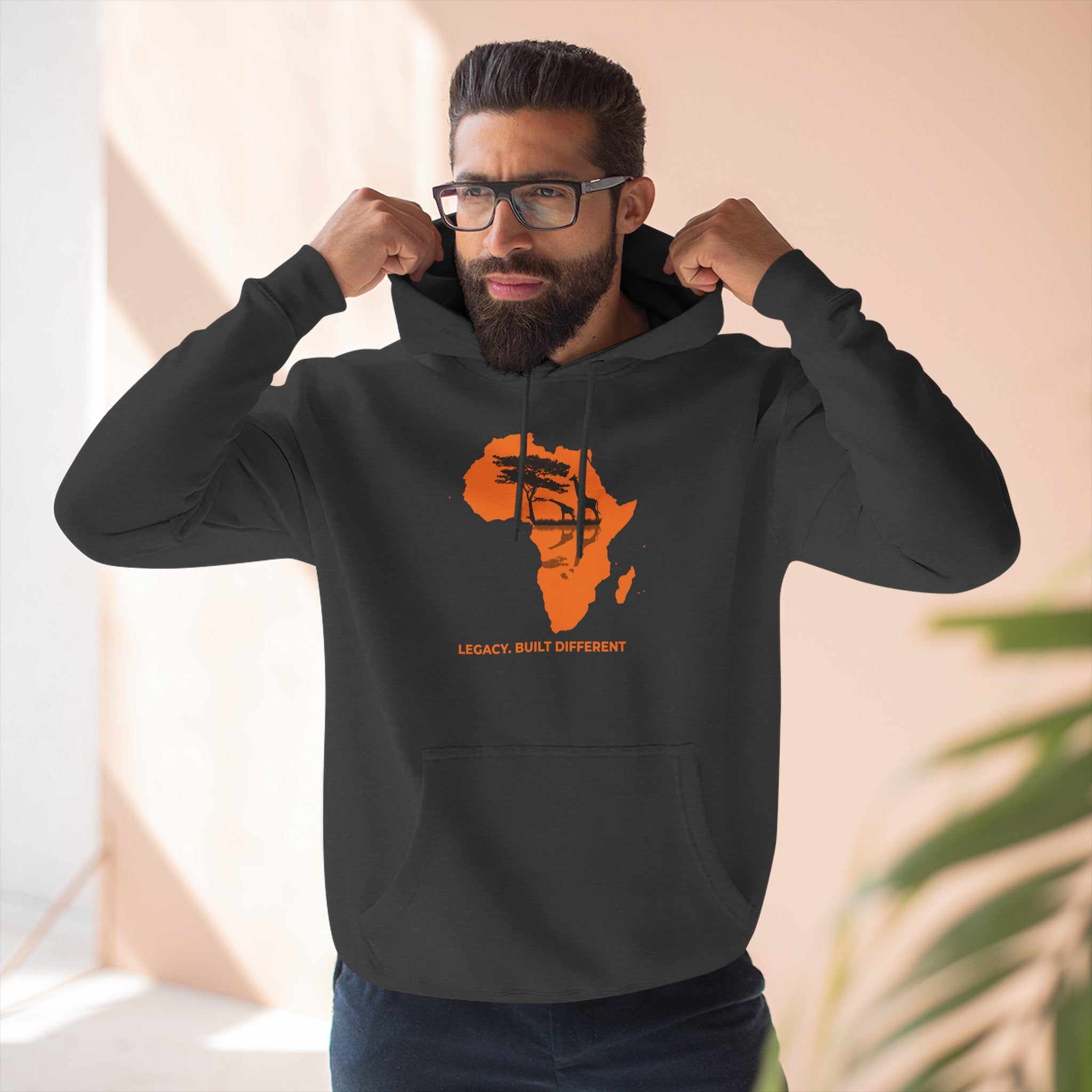 Africa Silhouette Hoodie — 'Legacy: Built Different' Graphic Pullover