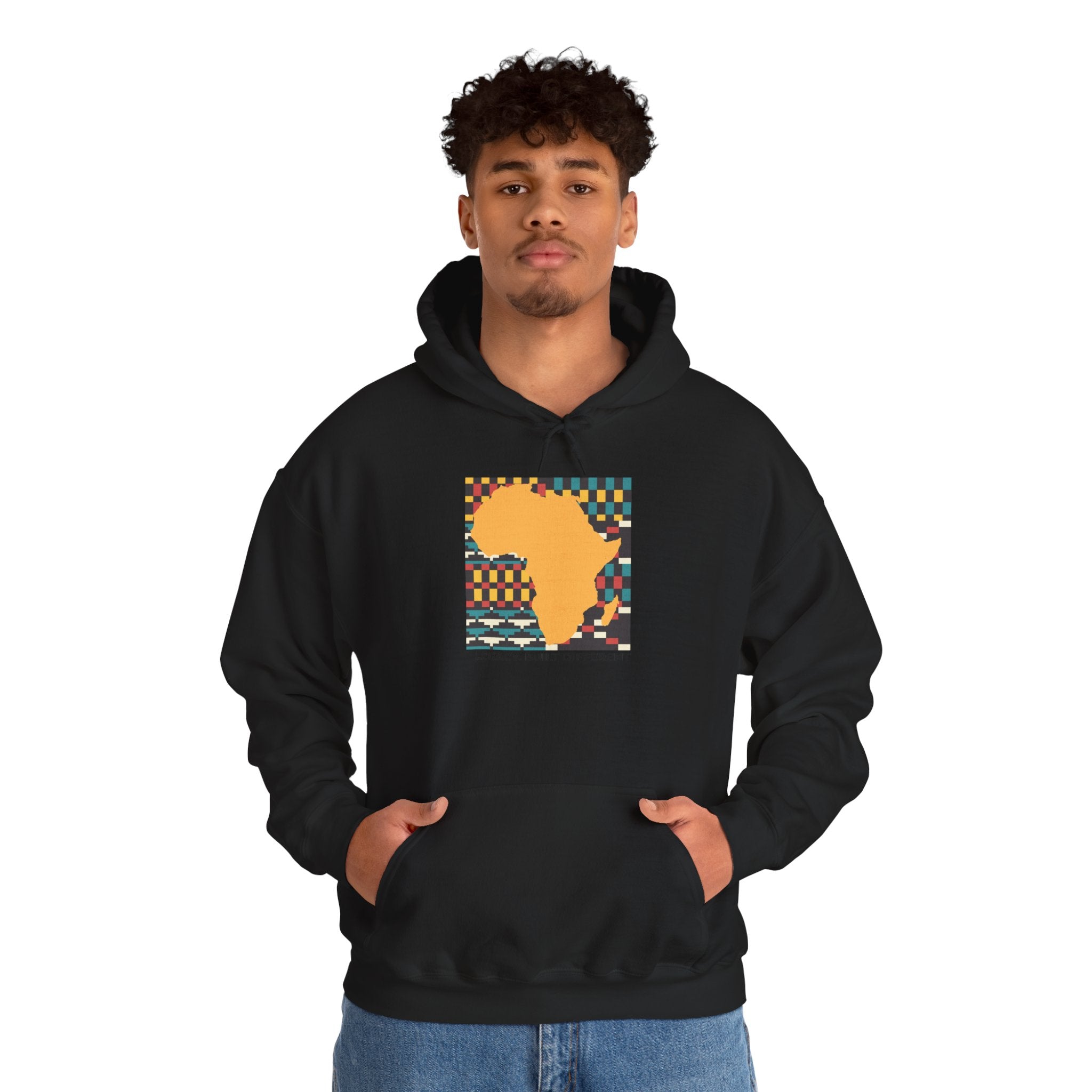 Africa Silhouette Kente Hoodie — "Legacy, Built Different"