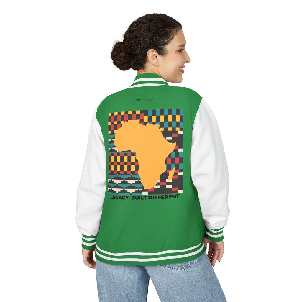 Letterman Jacket - Africa Map Kente Pattern "Legacy Built Different"