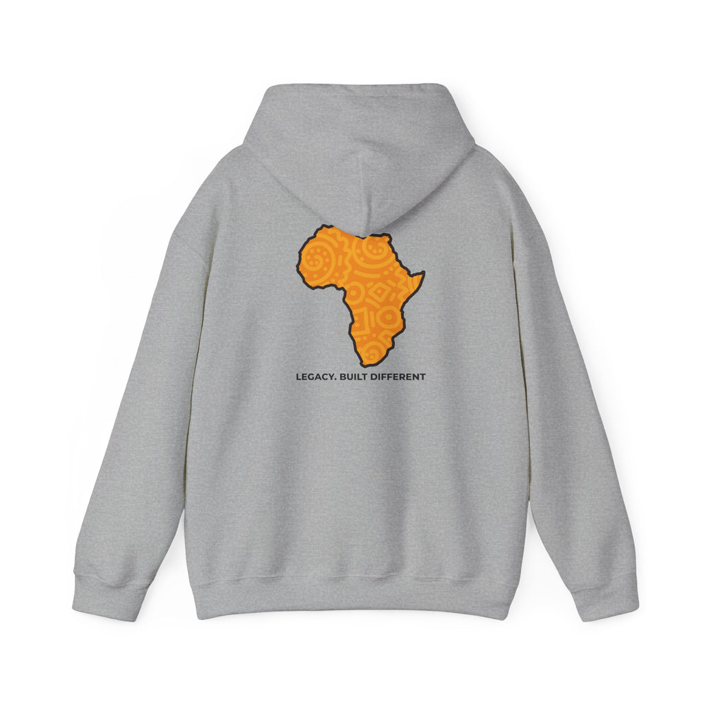 Africa Map Hoodie — "Legacy. Built Different." Printed Pullover