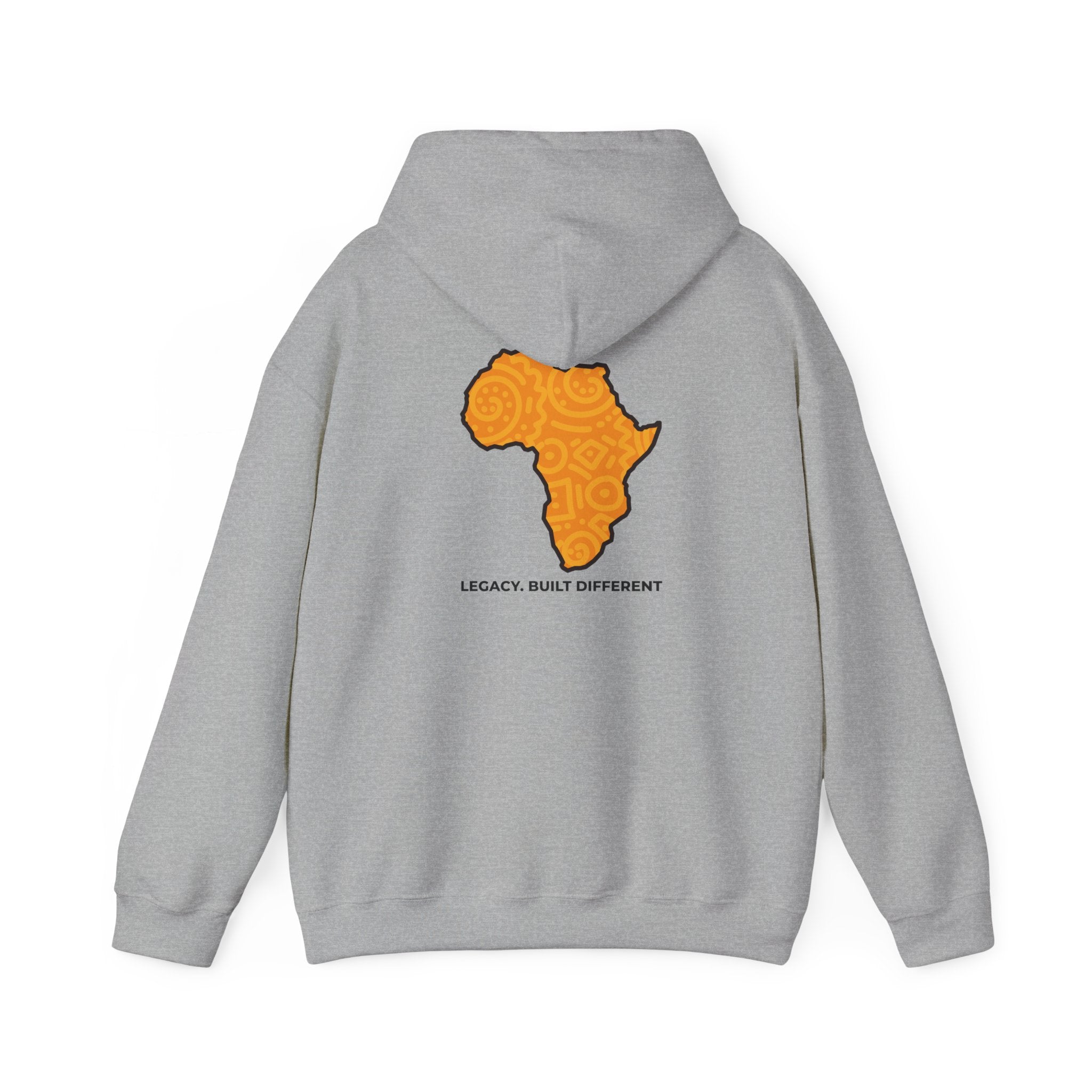 Africa Map Hoodie — "Legacy. Built Different." Printed Pullover