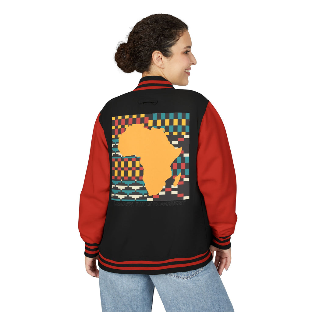 Letterman Jacket - Africa Map Kente Pattern "Legacy Built Different"