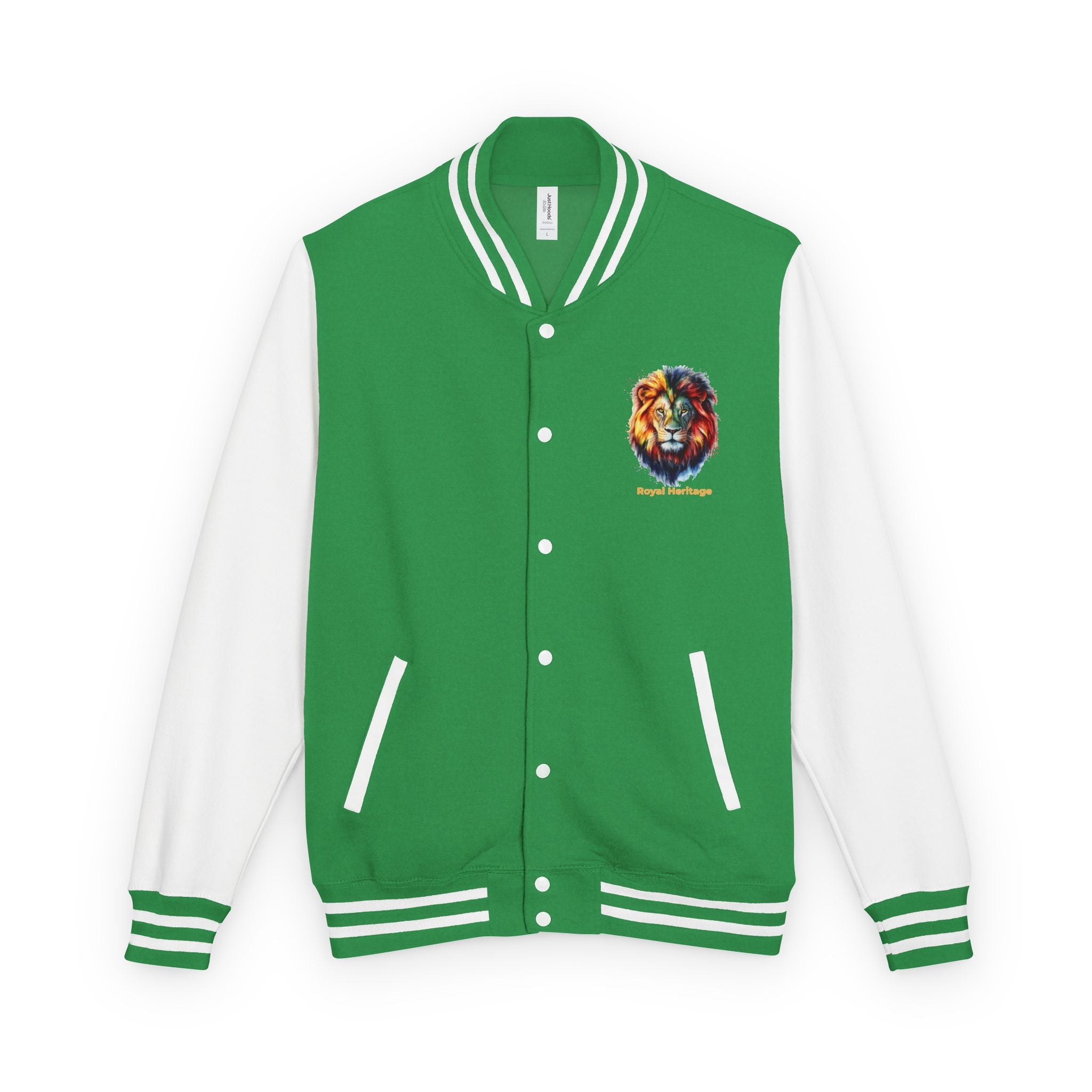 Lion Graphic Letterman Jacket — "Royal Heritage" Varsity Jacket