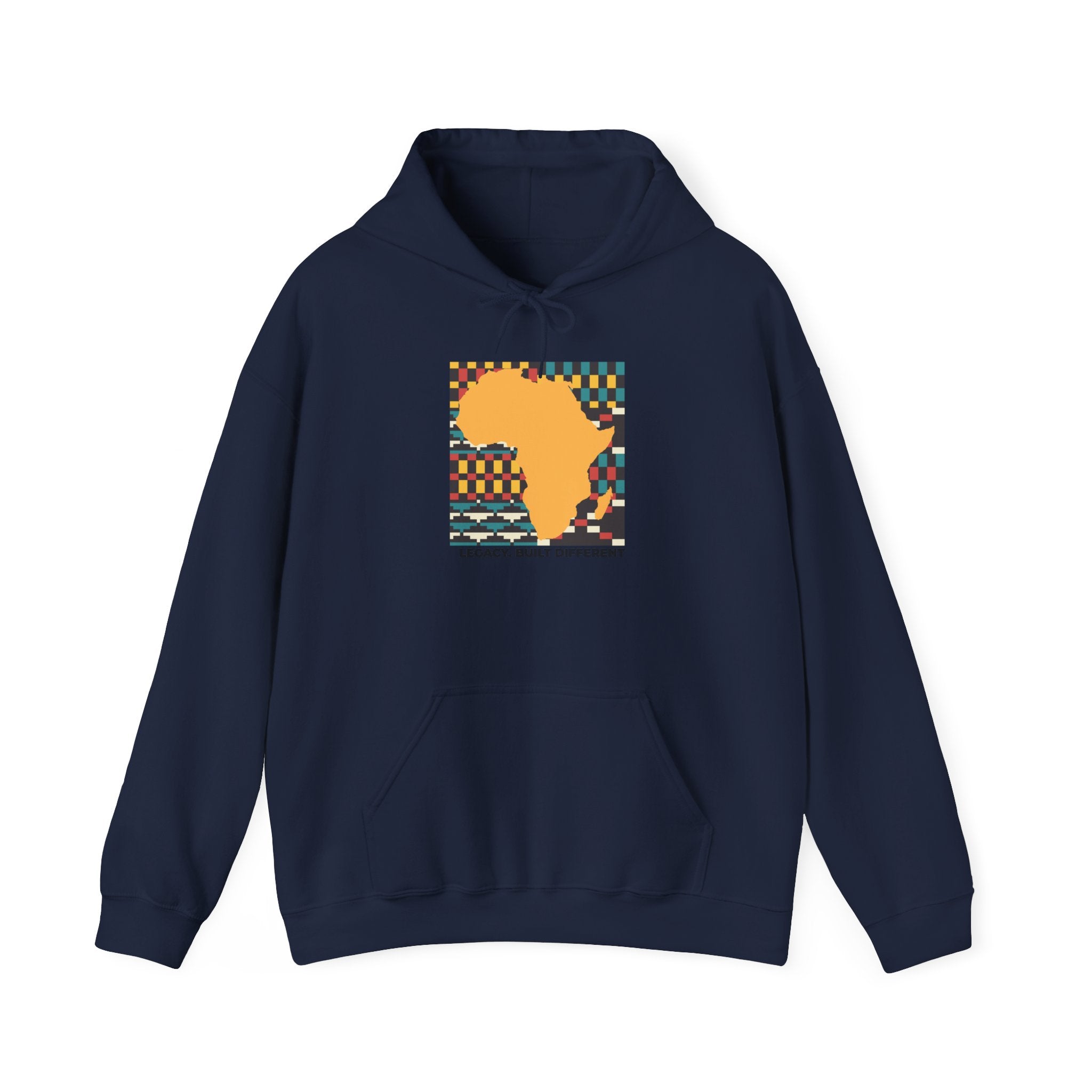 Africa Silhouette Kente Hoodie — "Legacy, Built Different"