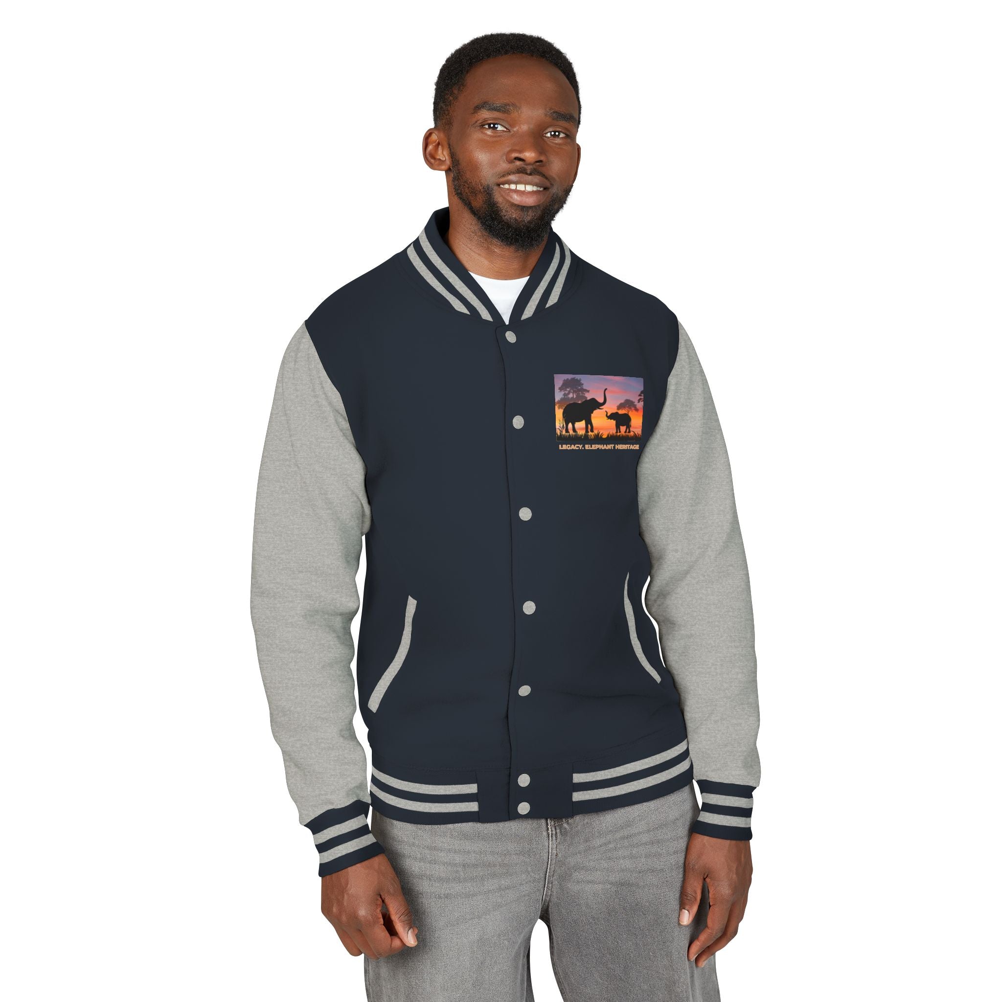 Letterman Jacket — Legacy Elephant Heritage Sunset Design