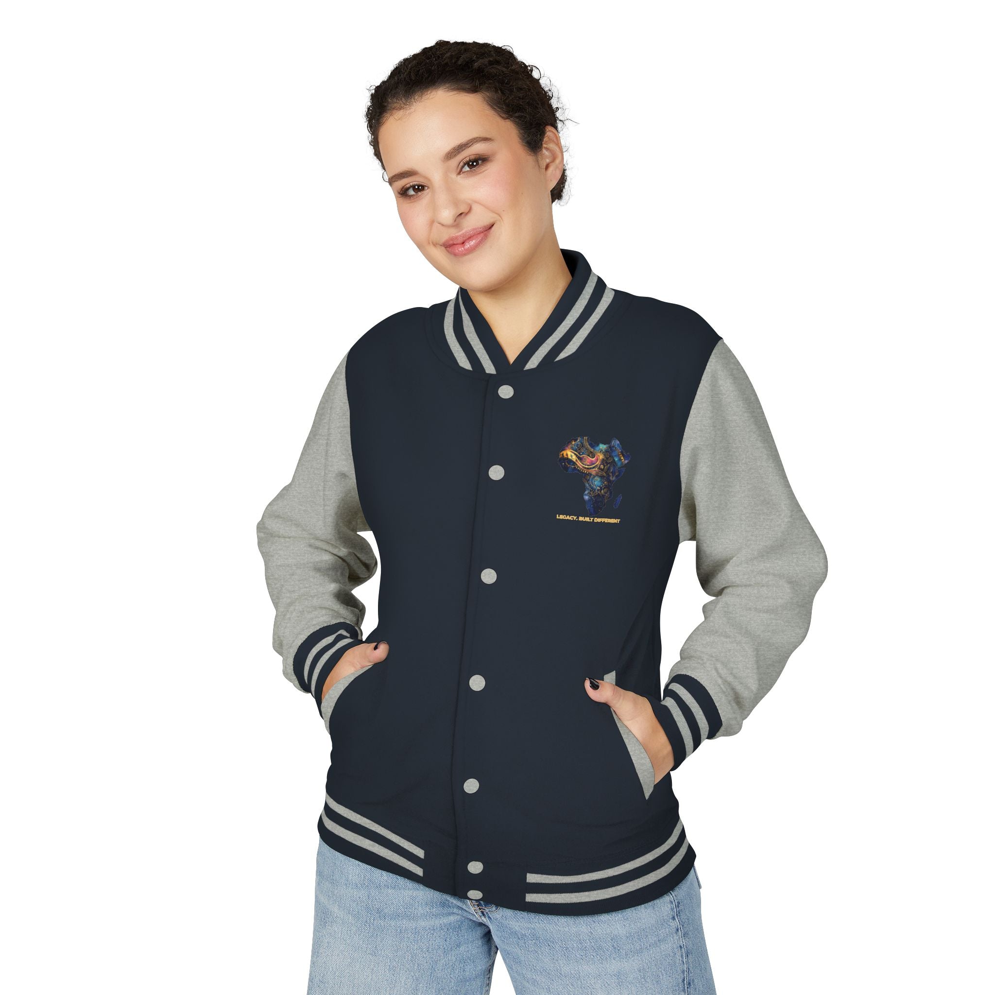 Africa Map Letterman Jacket — Colorful African Continent Graphic Bomber